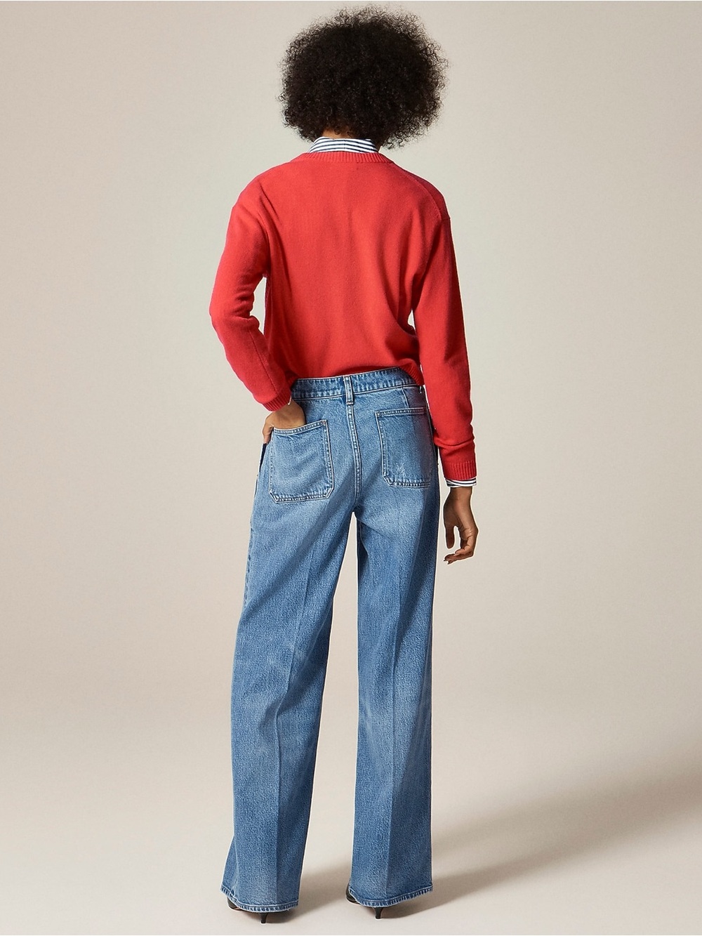 NWT J.Crew Camp-Pocket Wide-Leg Jeans Elaine Wash High Rise 24 (Best fit SZ 25) - Picture 3 of 10